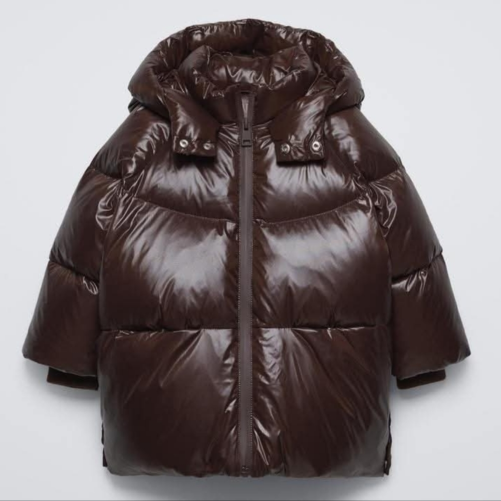 WATER REPELLENT & WIND RESISTANT 50% FEATHER DOWN PUFFER Zara - BROWN - 2 YEARS